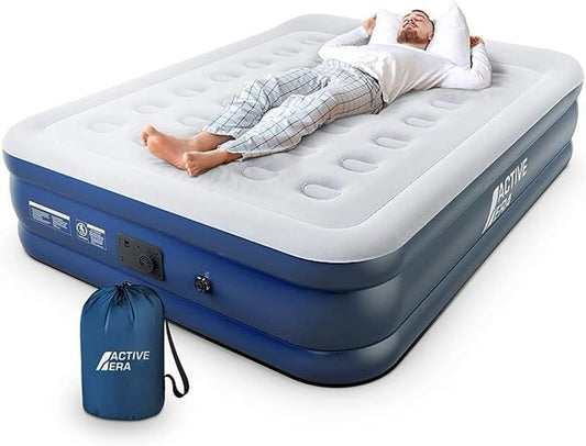 Green Haven Premium King Size Raised Airbed | Built-in Electric Pump & Carry Bag